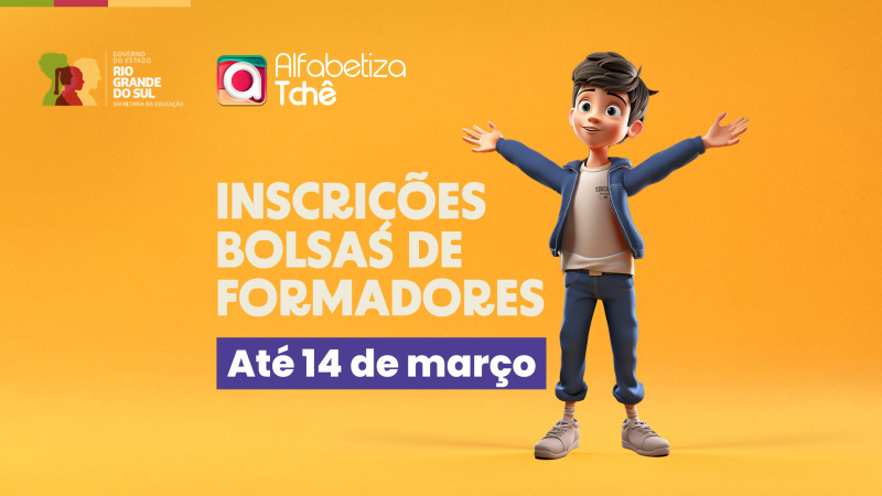 Inscrições para bolsas de formadores do Programa Alfabetiza Tchê terminam na próxima sexta-feira (14)